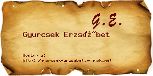 Gyurcsek Erzsébet névjegykártya